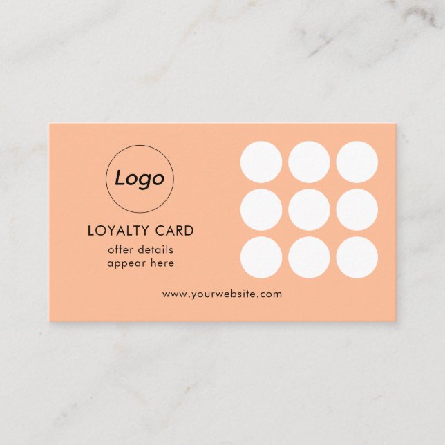 Loyalkarte für einfache Peach-Loyalitäten Visitenkarte (Vorderseite)