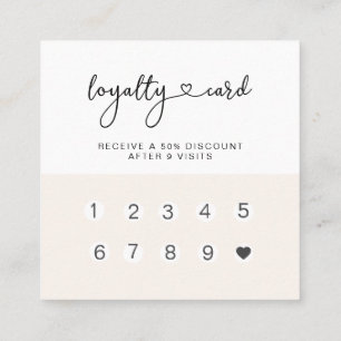 Loyalty 10 Nails Lashes Business Card Quadratische Visitenkarte