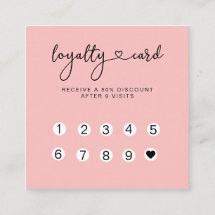 Loyalty 10 Nails Lashes Business Card Quadratische Visitenkarte