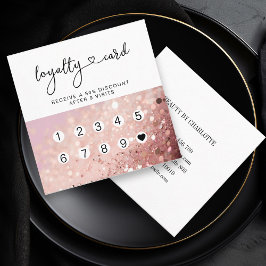 Loyalty 10 Nails Lashes Glitzer Quadratische Visitenkarte