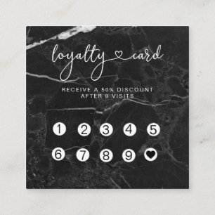 Loyalty 10 Nails Lashes Marmor Quadratische Visitenkarte