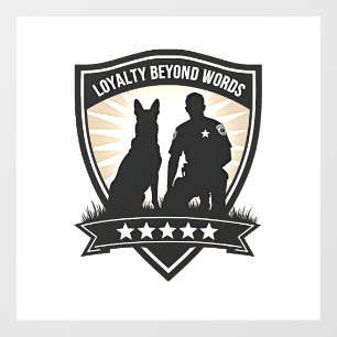 Loyalty Beyond Words Vintage K9 Polizeiabzeichen V Fensteraufkleber