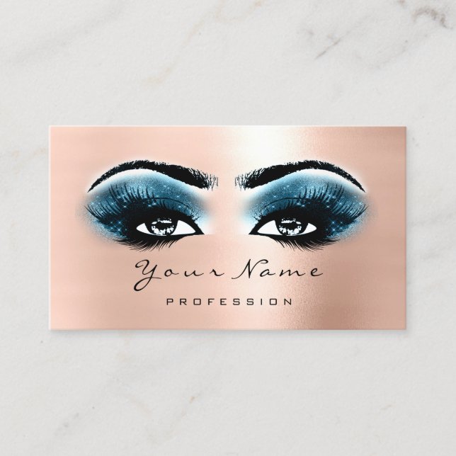 Loyalty Card 10 Makeup Lashes Blue Rose Treuekarte (Vorderseite)