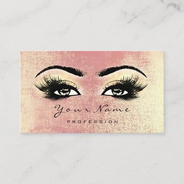 Loyalty Card 10 Makeup Lashes Peach Rose Treuekarte (Vorderseite)