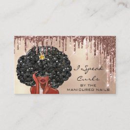 Loyalty Card 10 Punch Curly Friseur Girl Visitenkarte