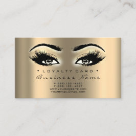 Loyalty Card 6 Beauty Lashes Gold Makeust Künstler Treuekarte