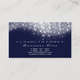 Loyalty Card 6 Beauty Salon Gray Navy Glitzer Treuekarte