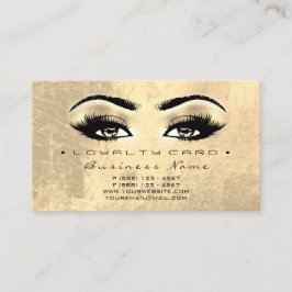 Loyalty Card 6 Beauty Salon Lash Makeup Brown Gold Treuekarte