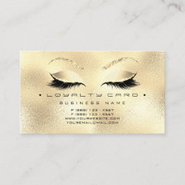 Loyalty Card 6 Beauty Salon Lashes Glitzer Treuekarte
