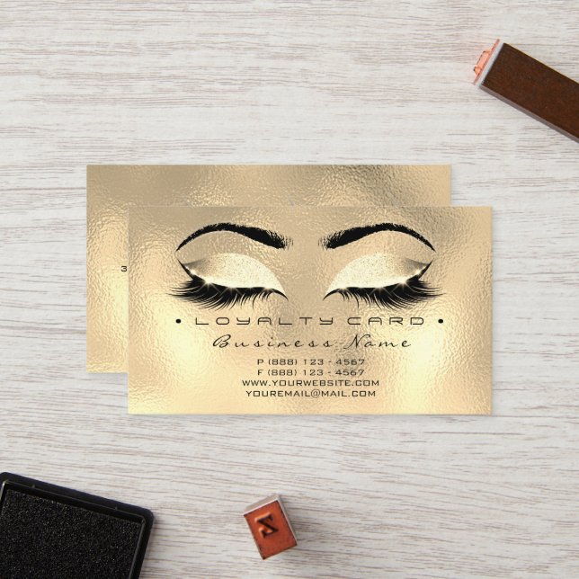 Loyalty Card 6 Beauty Salon Lashes Treuekarte (Vorderseite/Rückseite Beispiel)