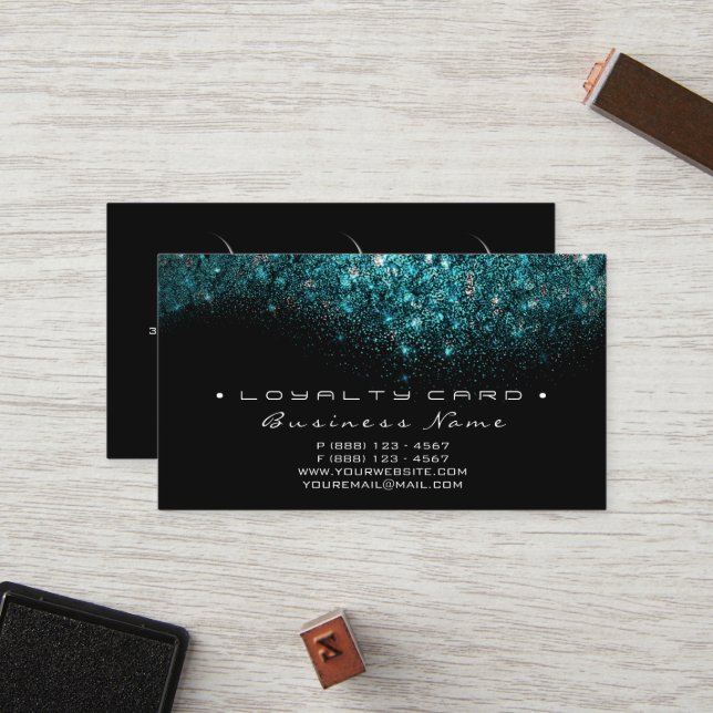 Loyalty Card 6 Beauty Salon Lashes Treuekarte (Vorderseite/Rückseite Beispiel)