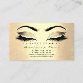 Loyalty Card 6 Lashes Gold Crown Glitzer Treuekarte