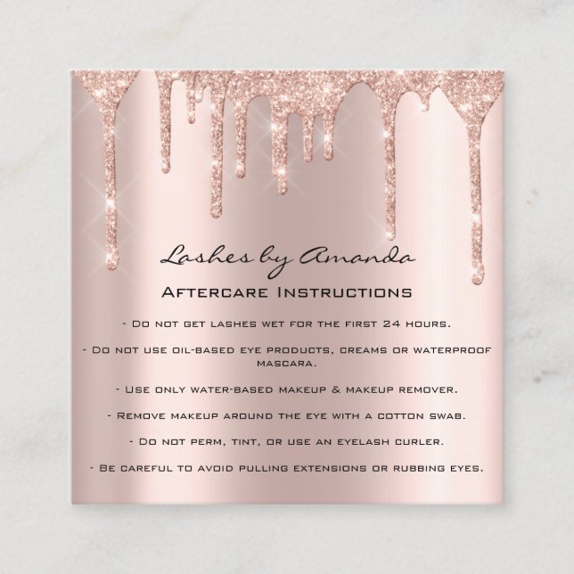 Loyalty Card 6 Punch Aftercare Eyelash Herzfrequen Treuekarte (Vorderseite)