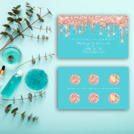 Loyalty Card 6 Punch Makeup Künstlerherz Rose Blue Treuekarte