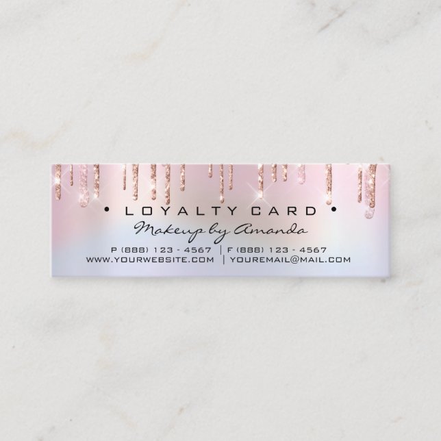 Loyalty Card 6 Punch Makeup Rose Ombre Treuekarte (Vorderseite)