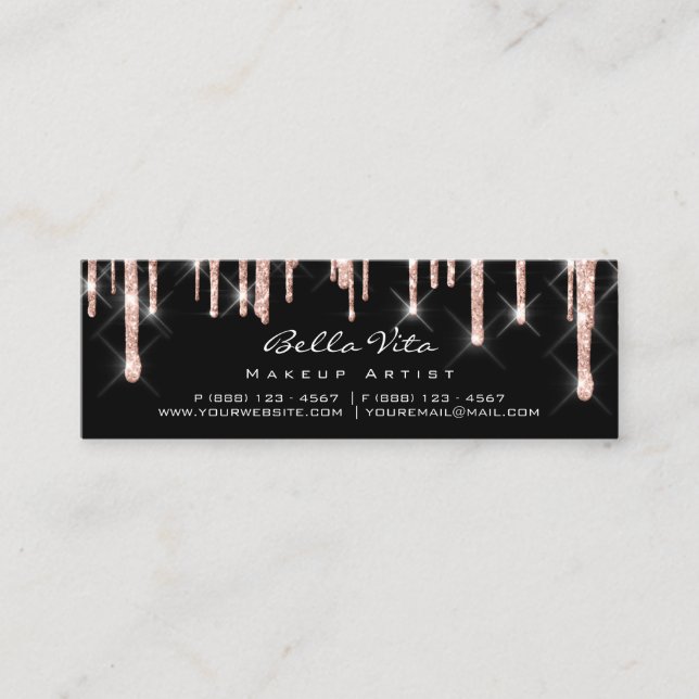 Loyalty Card 6 Punch Makeuty Herzstück Rose Blau Treuekarte (Vorderseite)