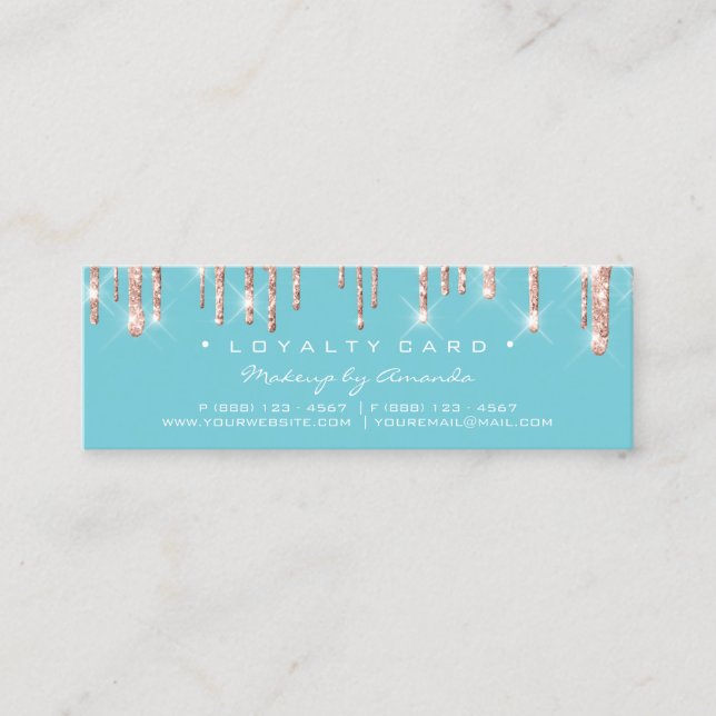 Loyalty Card 6 Punch Makeuty Rose Blau Treuekarte (Vorderseite)