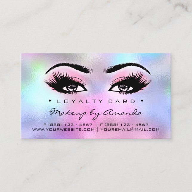 Loyalty Card 6 Punch Pink Makeust Künstler Treuekarte (Vorderseite)