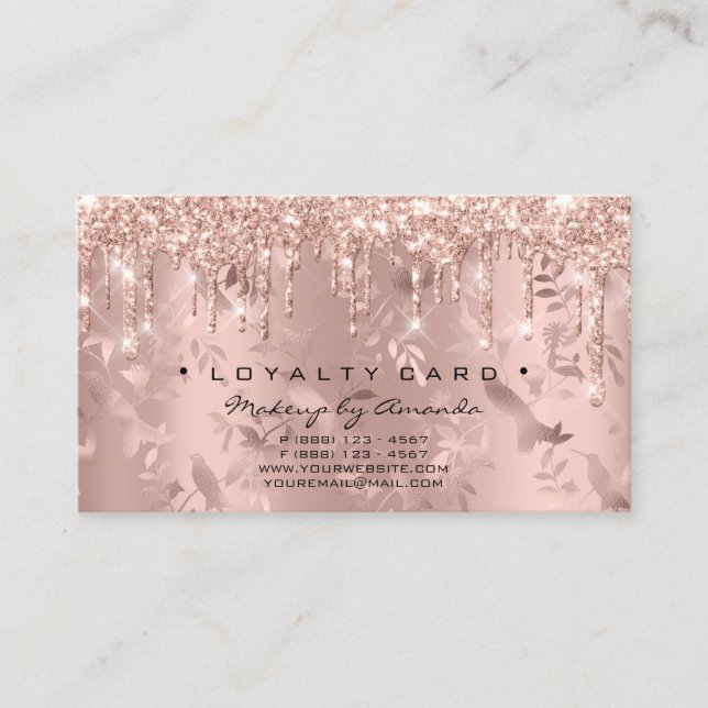 Loyalty Card 6 Punch Rose Tropfen Treuekarte (Vorderseite)