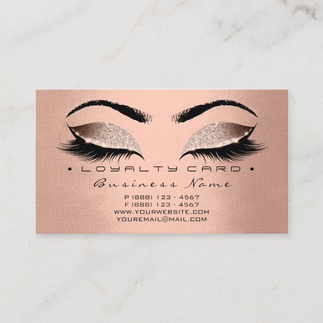 Loyalty Card 6 Schönheitssalon Lashes Rose Treuekarte (Vorderseite)
