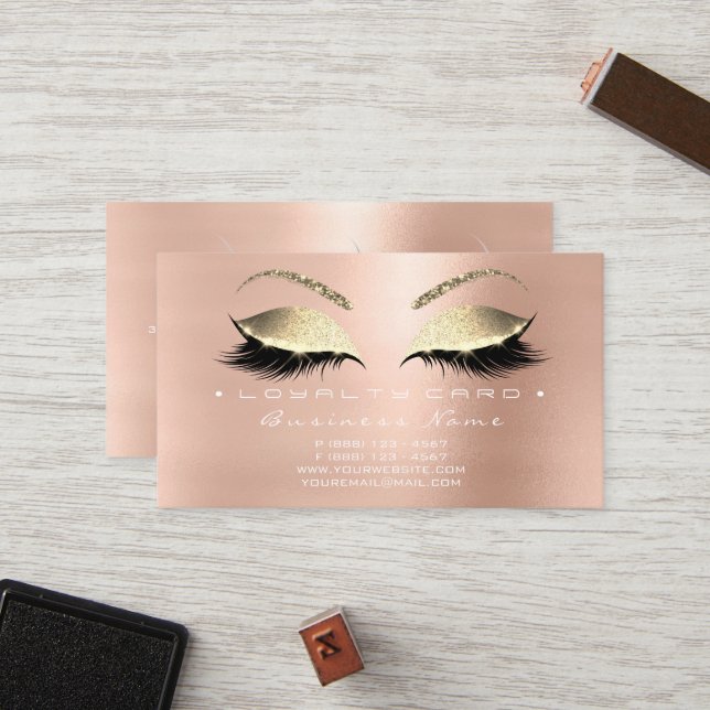 Loyalty Card 6 Schönheitssalon Lashes Treuekarte (Vorderseite/Rückseite Beispiel)