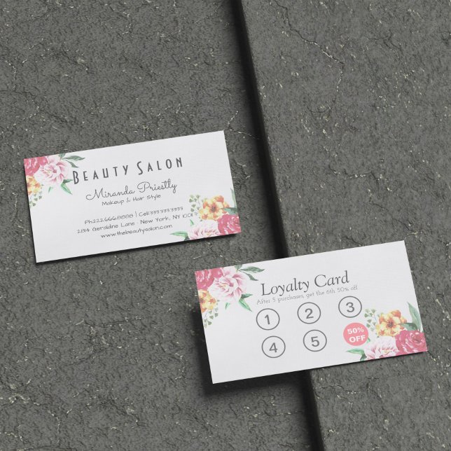 Loyalty Card Elegantes Blumengestylt Treuekarte (Von Creator hochgeladen)
