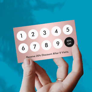 Loyalty Card Modern Foil Rose Gold Beauty Salon Treuekarte