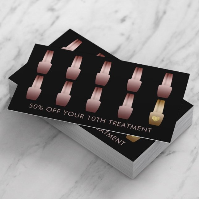 Loyalty Card | Nail Salon Rose Gold Manicurist Treuekarte (Von Creator hochgeladen)