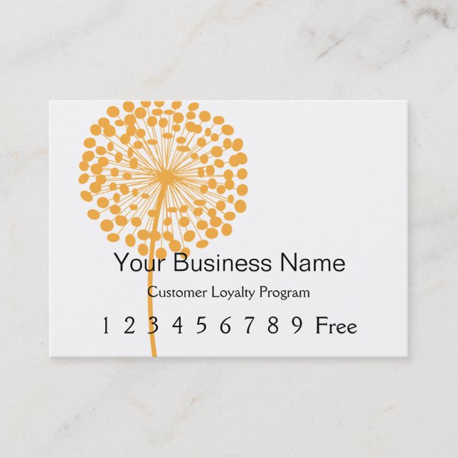 Loyalty Card: Orange Dandelion Treuekarte (Vorderseite)