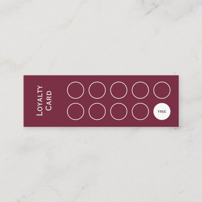 Loyalty Card, sauber und einfach, bordeauxrot Treuekarte (Vorderseite)