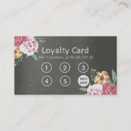 Loyalty Card Vintages Blumenmuster und Haarkunst Treuekarte