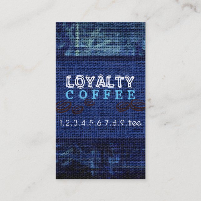 Loyalty Coffee Punch Burlap Look #10 Treuekarte (Vorderseite)