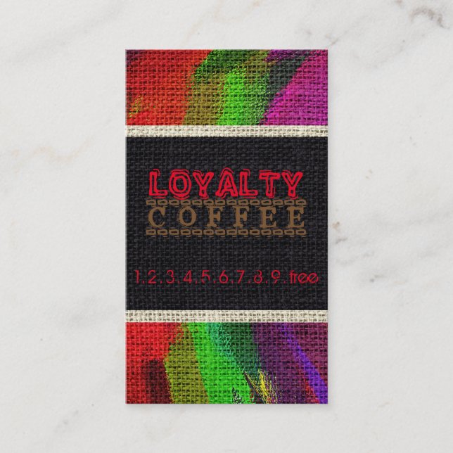Loyalty Coffee Punch Burlap Look #12 Treuekarte (Vorderseite)