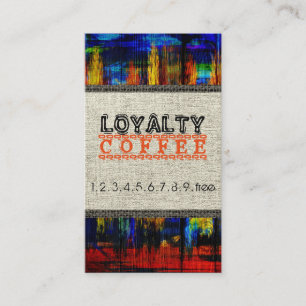 Loyalty Coffee Punch Burlap Wood Look #4 Treuekarte