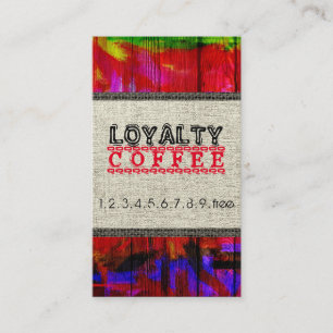 Loyalty Coffee Punch Burlap Wood Look #5 Treuekarte