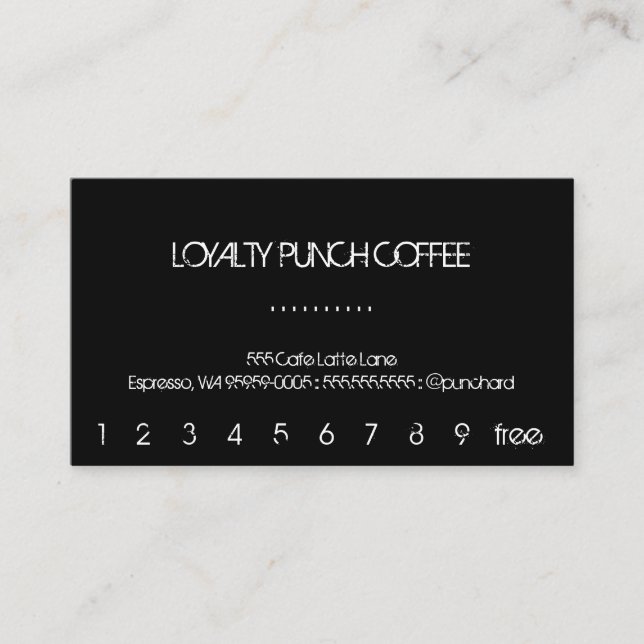 Loyalty Coffee Punch Card Treuekarte (Vorderseite)
