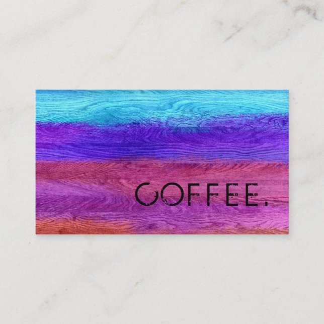 Loyalty Coffee Punch Farbiger moderner Holzschau # Treuekarte (Vorderseite)