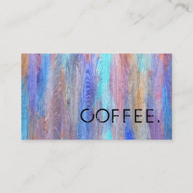 Loyalty Coffee Punch Farbiger moderner Holzschau # Treuekarte (Vorderseite)