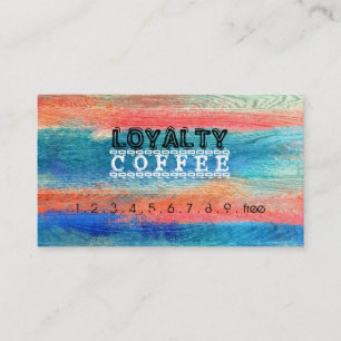 Loyalty Coffee Punch Farbiges Holz #6 Treuekarte