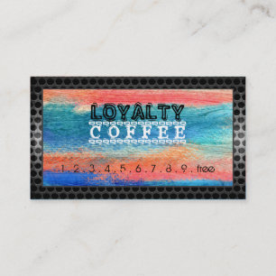 Loyalty Coffee Punch Farbiges Holz #8 Treuekarte