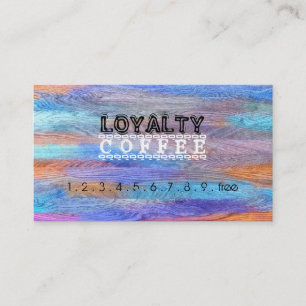 Loyalty Coffee Punch Farbiges modernes Holz #15 Treuekarte