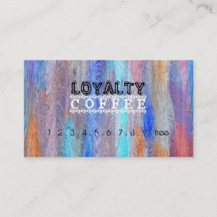 Loyalty Coffee Punch Farbiges modernes Holz #16 Treuekarte