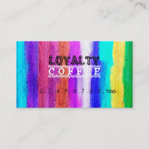 Loyalty Coffee Punch Farbiges Modernes Holz #17 Treuekarte