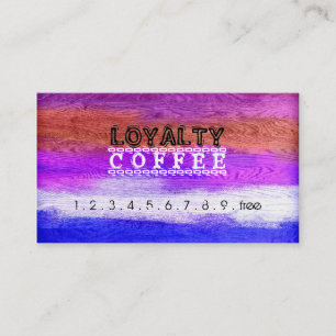 Loyalty Coffee Punch Farbiges modernes Holz #19 Treuekarte