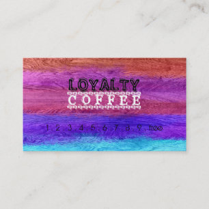 Loyalty Coffee Punch Farbiges modernes Holz #20 Treuekarte