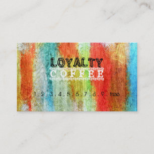 Loyalty Coffee Punch Farbiges modernes Holz #24 Treuekarte