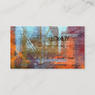 Loyalty Coffee Punch Farbiges modernes Holz #26 Treuekarte