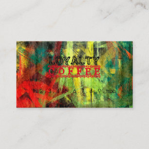 Loyalty Coffee Punch Farbiges modernes Holz #2 Treuekarte