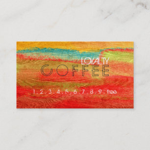 Loyalty Coffee Punch Farbiges modernes Holz #30 Treuekarte