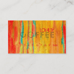 Loyalty Coffee Punch Farbiges modernes Holz #32 Treuekarte